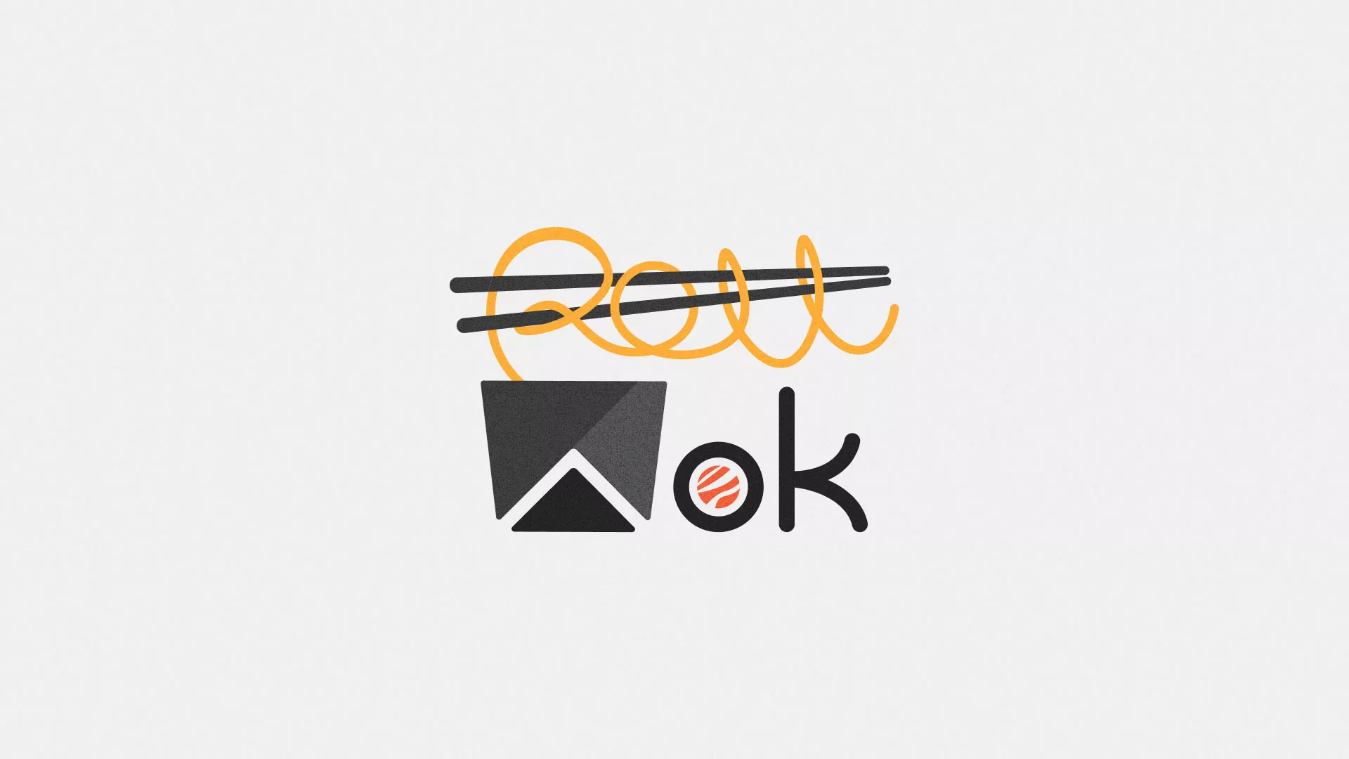 Разработка логотипа суши-бара «Roll Wok Club» в Климовске